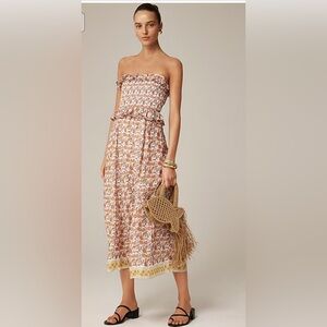 Jcrew Ravenna dress in sunset rose block-print ramie XXS